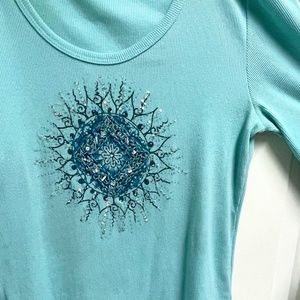 Blue Beaded Top